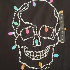new torrid black skull lights v neck t shirt 2x